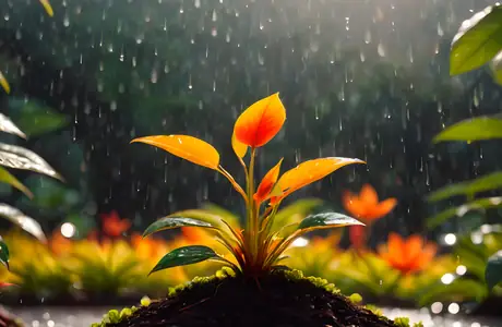 Nature wallpapers: leaves, rain, dew, sunshine