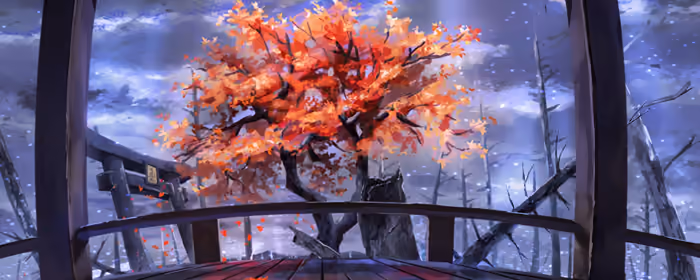 5K2K UltraWide 21:9 Serenity wallpapers (5120x2160): trees, autumn, torii, abandoned