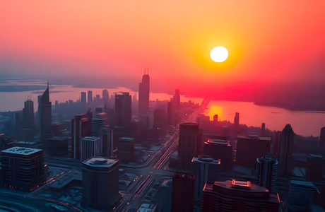 UAE Wallpapers for iPad mini 8.3″ (2266x2266): Dubai, sunset, skyscrapers, skyline