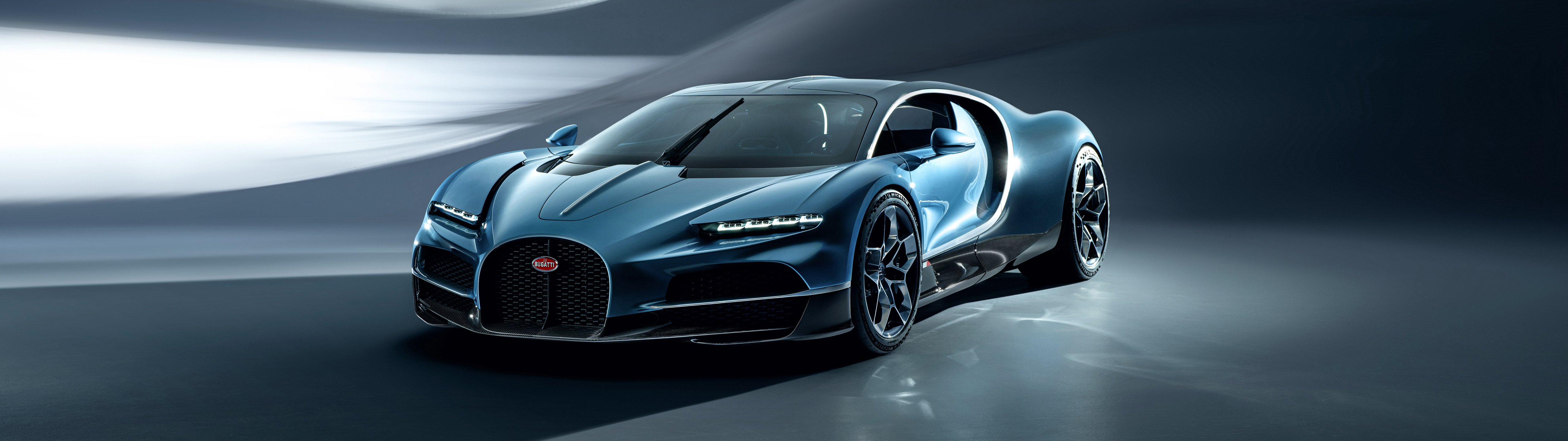 Blue Bugatti Tourbillon front view - UltraWide 32:9 wallpapers in 5120x1440 resolution