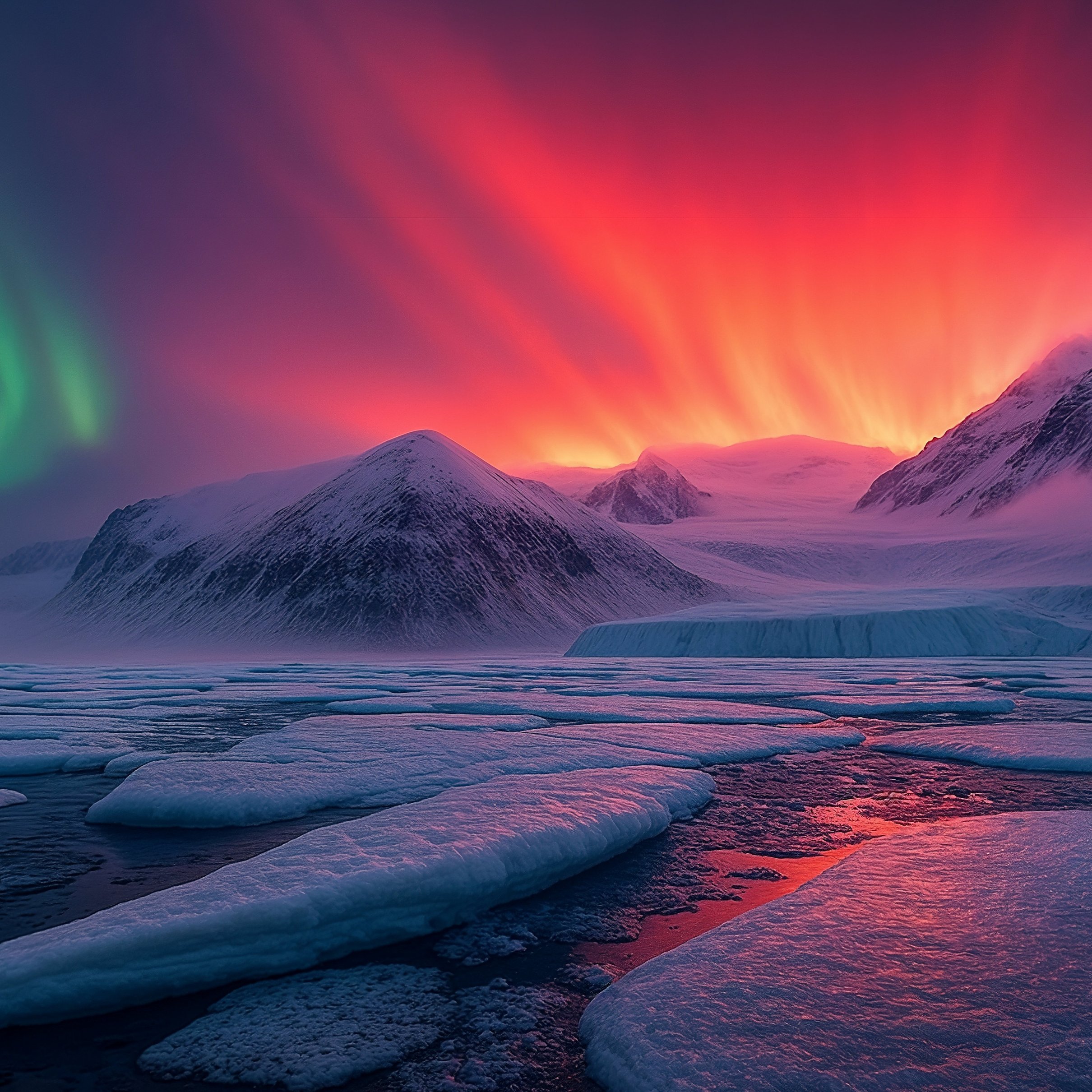 Winter Northern lights in the Arctic - Wallpapers for iPad Pro 11″ 2024 in 2420x2420 resolution