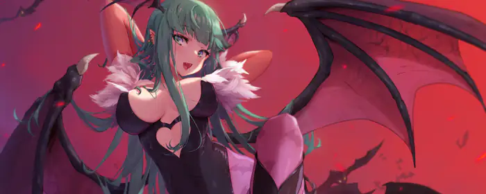 Games wallpapers: Morrigan Aensland, Darkstalkers, bat, wings