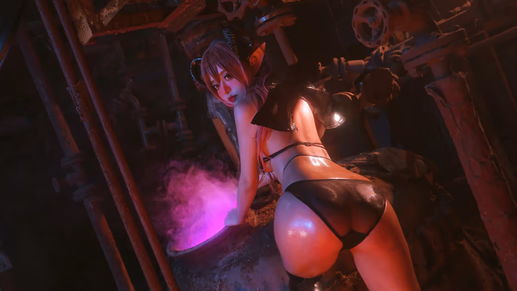 Neko Koyoshi demon cosplay — desktop and phone wallpaper, free download
