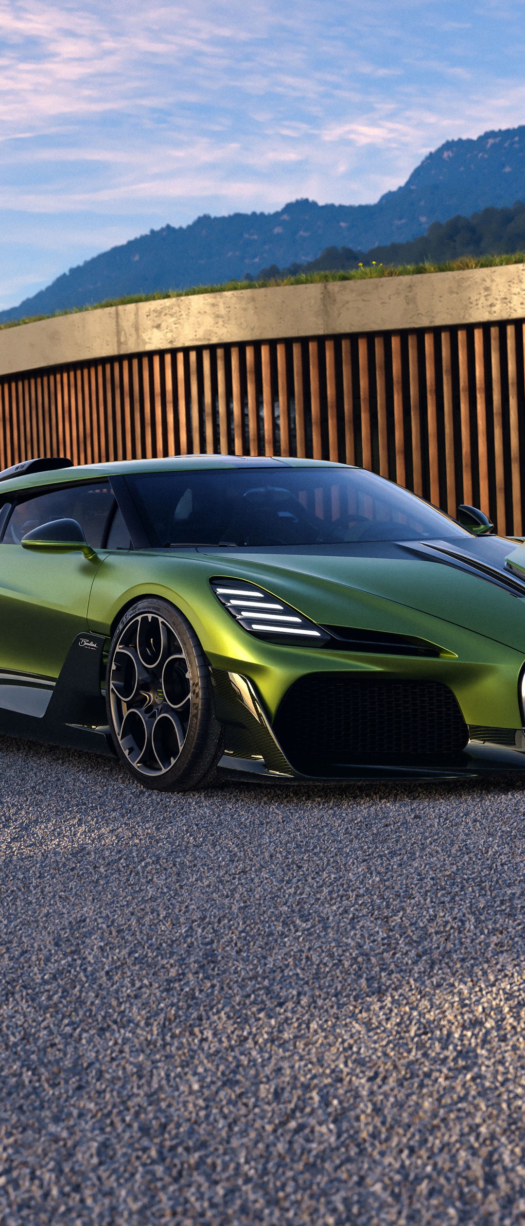 Sporty Bugatti Brouillard front view - Wallpapers for Samsung Galaxy Z Flip7, Sony Xperia 5 II/5 III/5 V/10 IV/10 V, Xiaomi Mix Fold 3 in 1080x2520 resolution