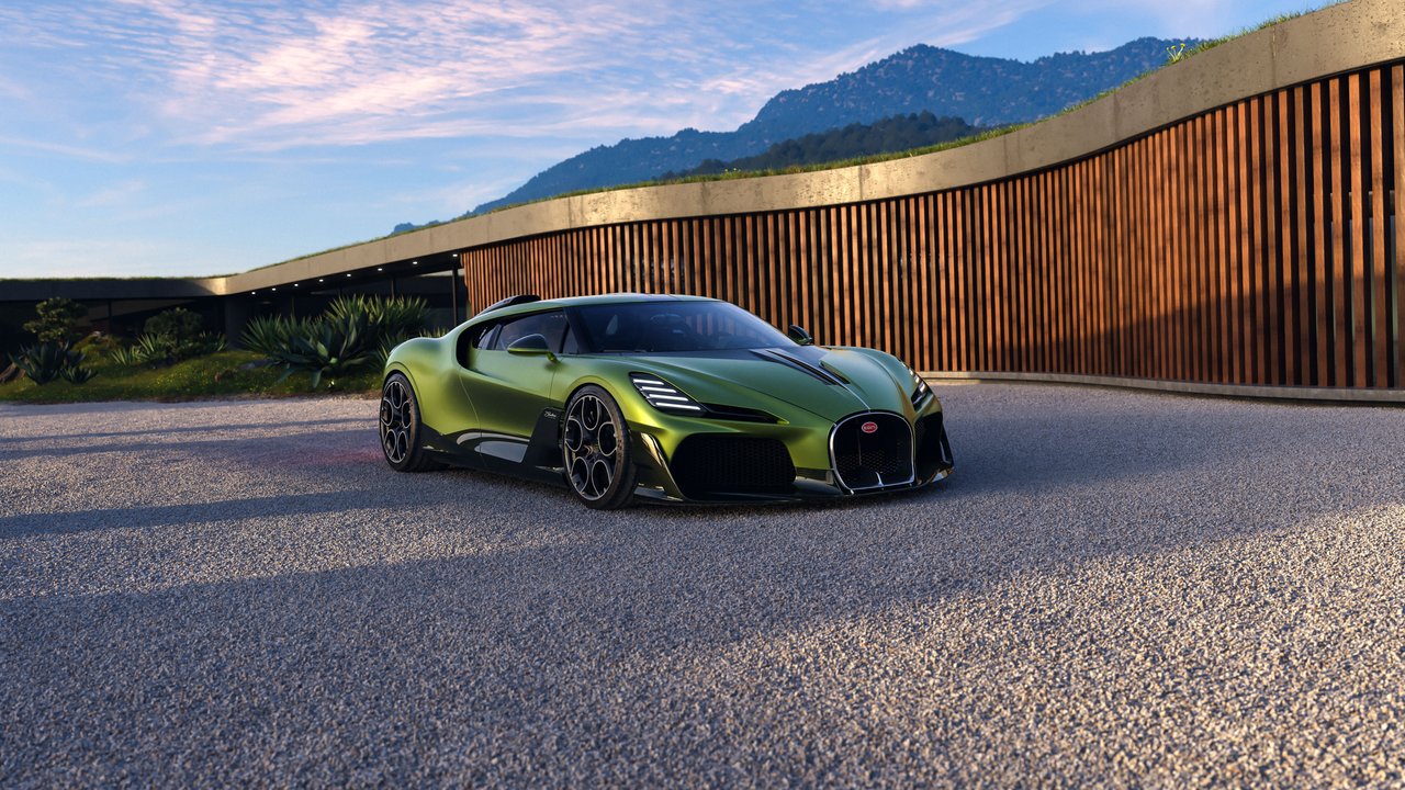 Sporty Bugatti Brouillard front view - HDV 720p wallpapers in 1280x720 resolution
