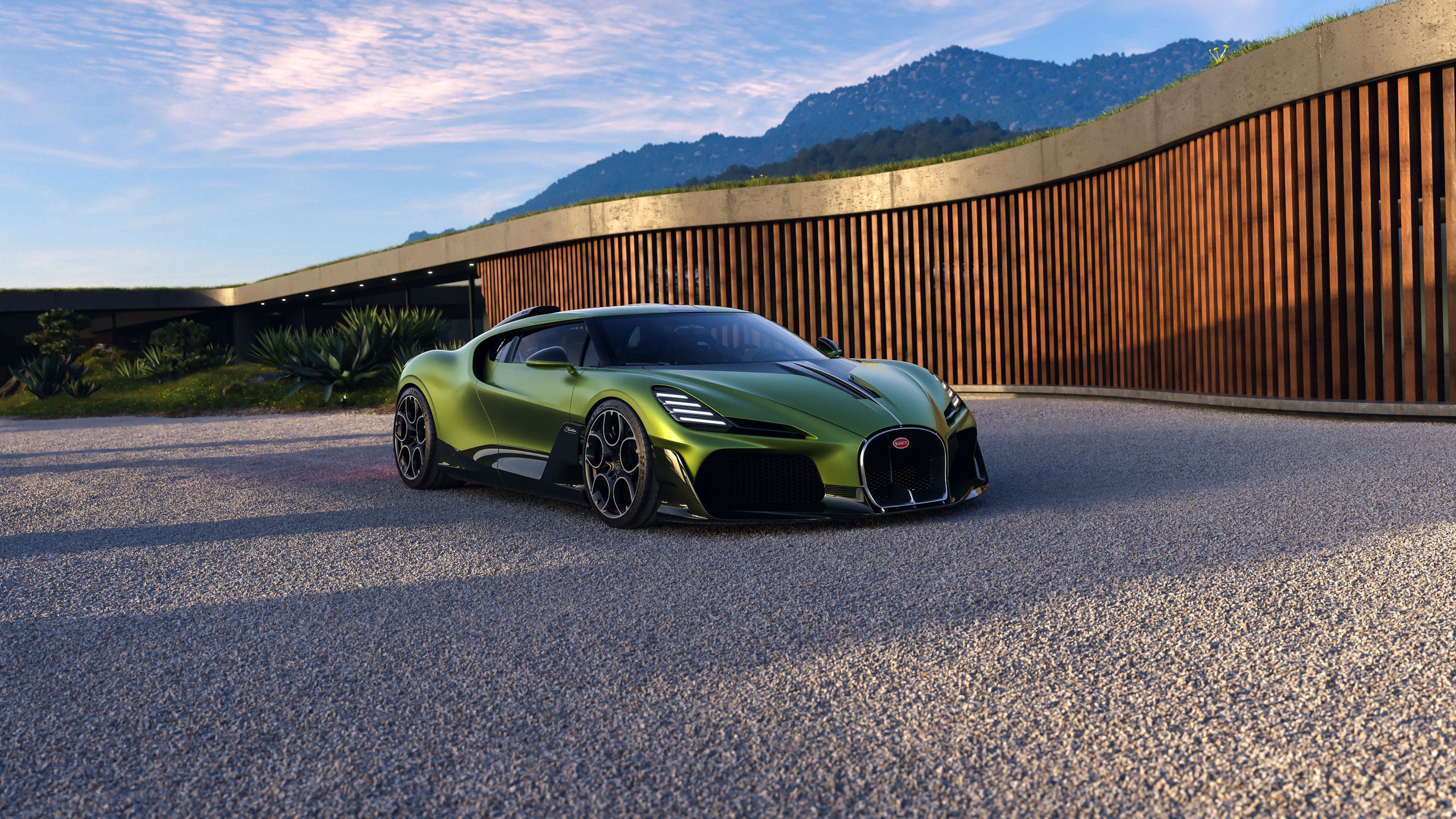 Sporty Bugatti Brouillard front view - 2K Quad HD wallpapers in 2560x1440 resolution