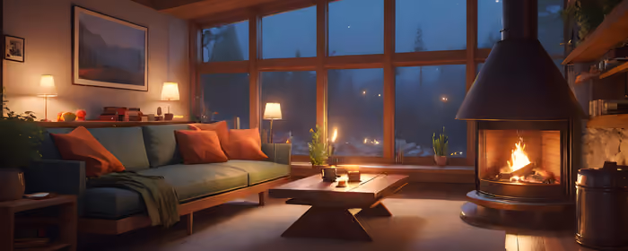 Interior design wallpapers: house, cozy, living room, fireplace