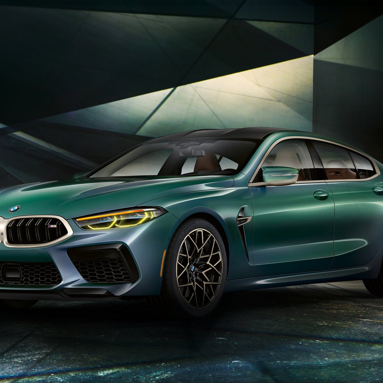BMW M8 Gran Coupe luxury side view - Wallpapers for Lenovo, Huawei in 1280x1280 resolution