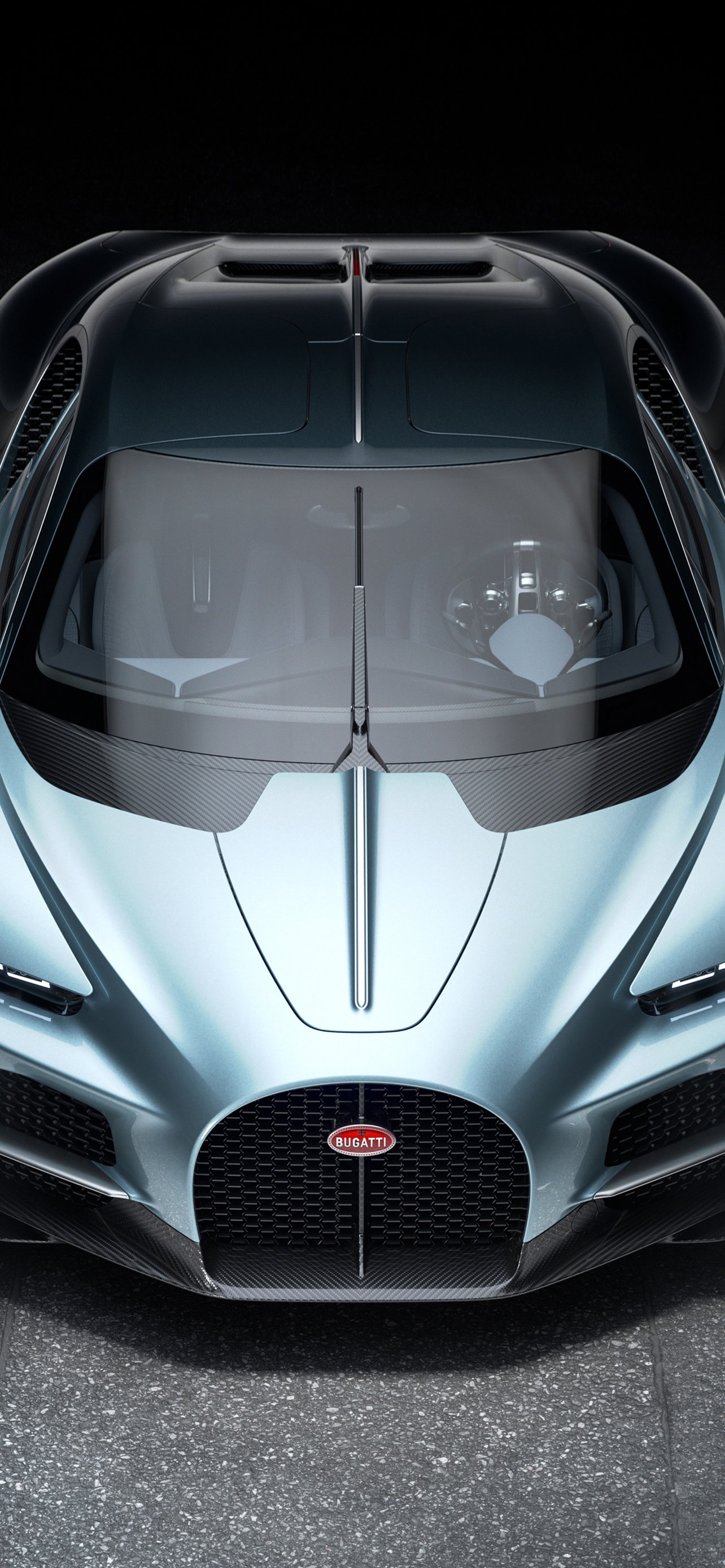 Bugatti Tourbillon вид сверху - Wallpapers for iPhone 13 Pro Max/12 Pro Max/14 Plus in 1284x2778 resolution
