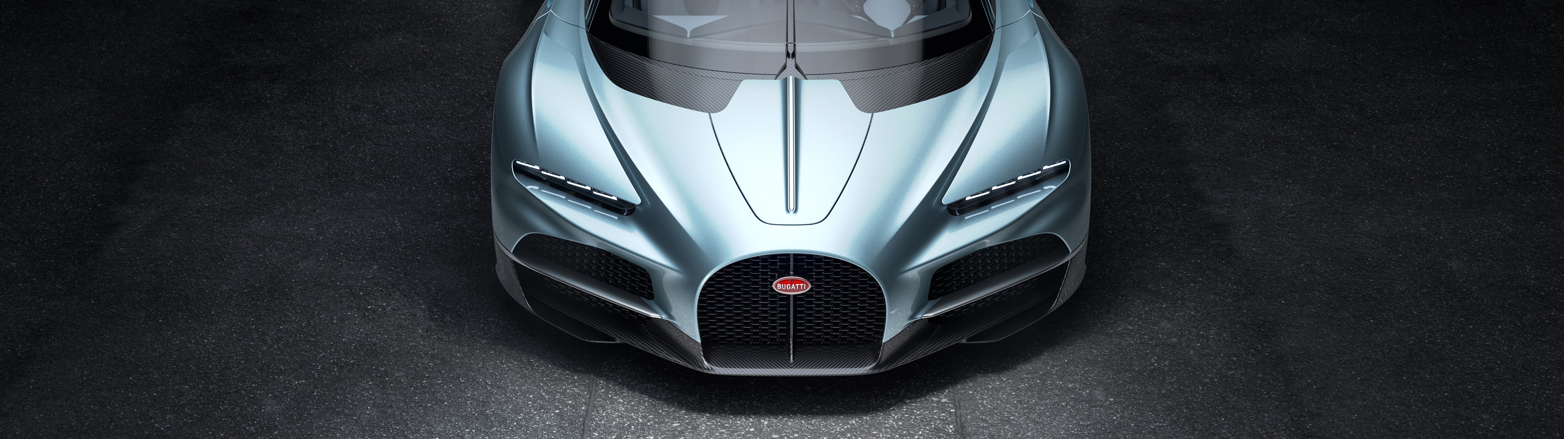 Bugatti Tourbillon вид сверху - UltraWide 32:9 wallpapers in 5120x1440 resolution