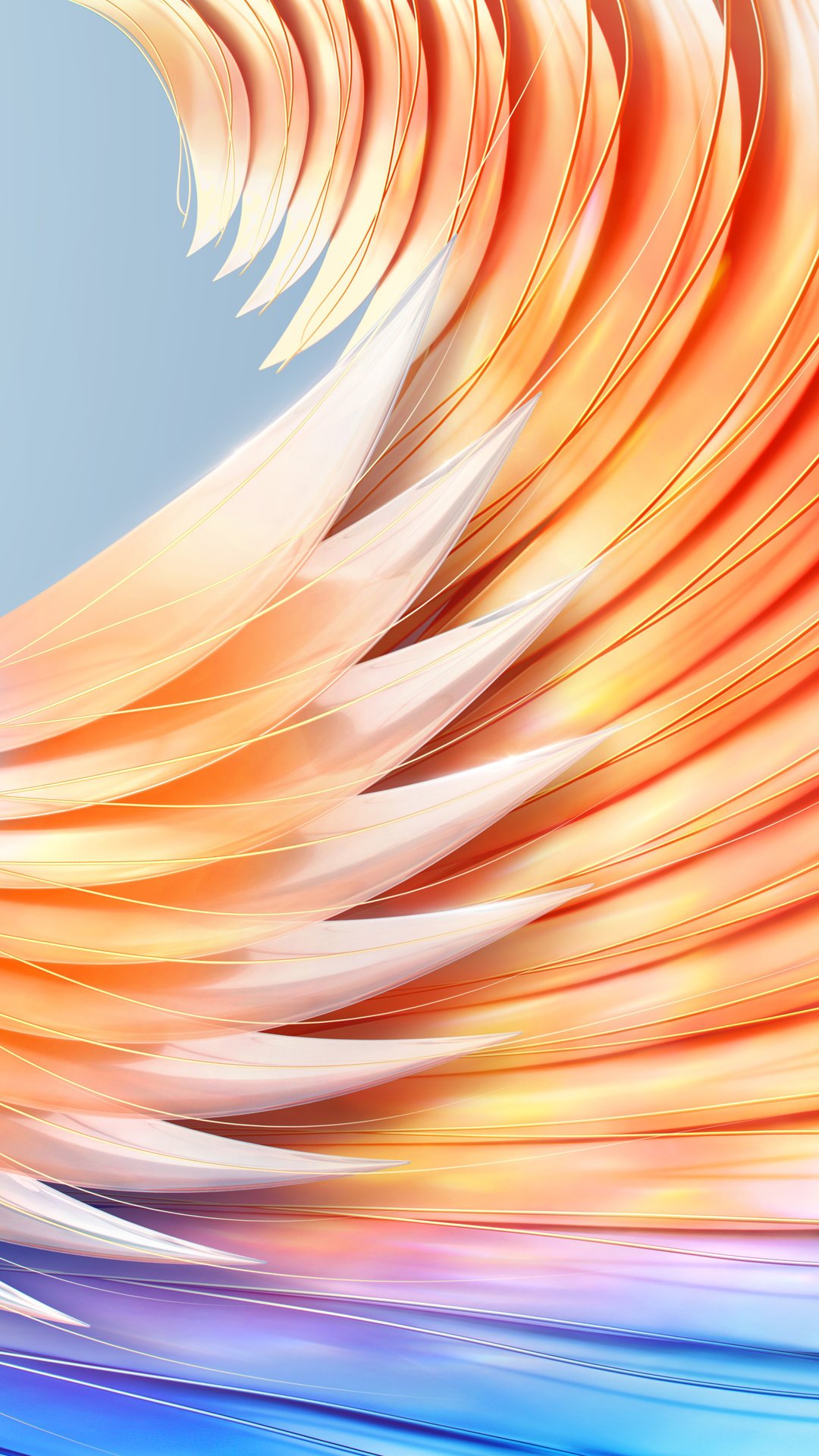 Orange spiral abstract wave - Wallpapers for Samsung, Honor, Sony in 1080x1920 resolution