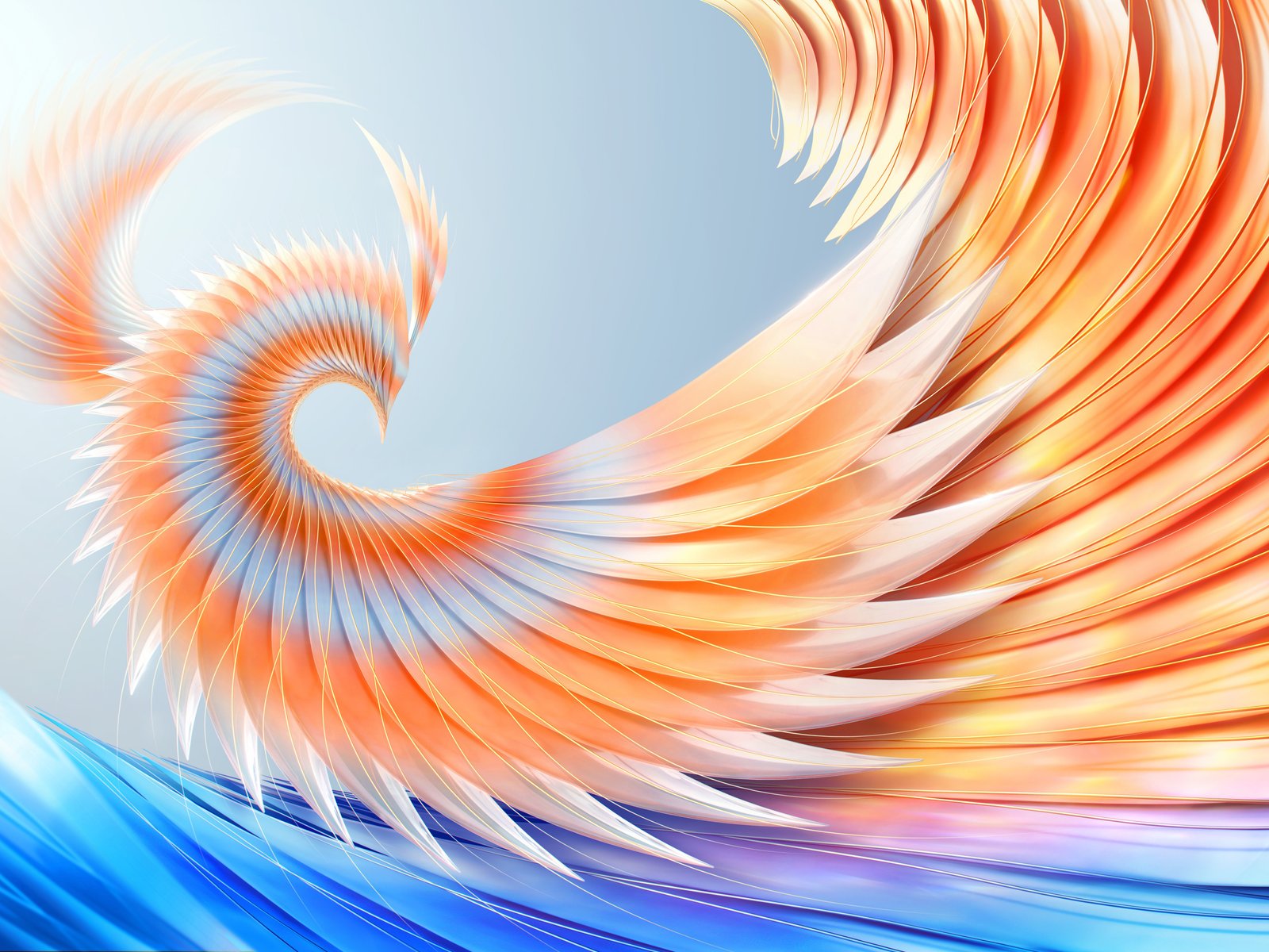 Orange spiral abstract wave - UXGA wallpapers in 1600x1200 resolution
