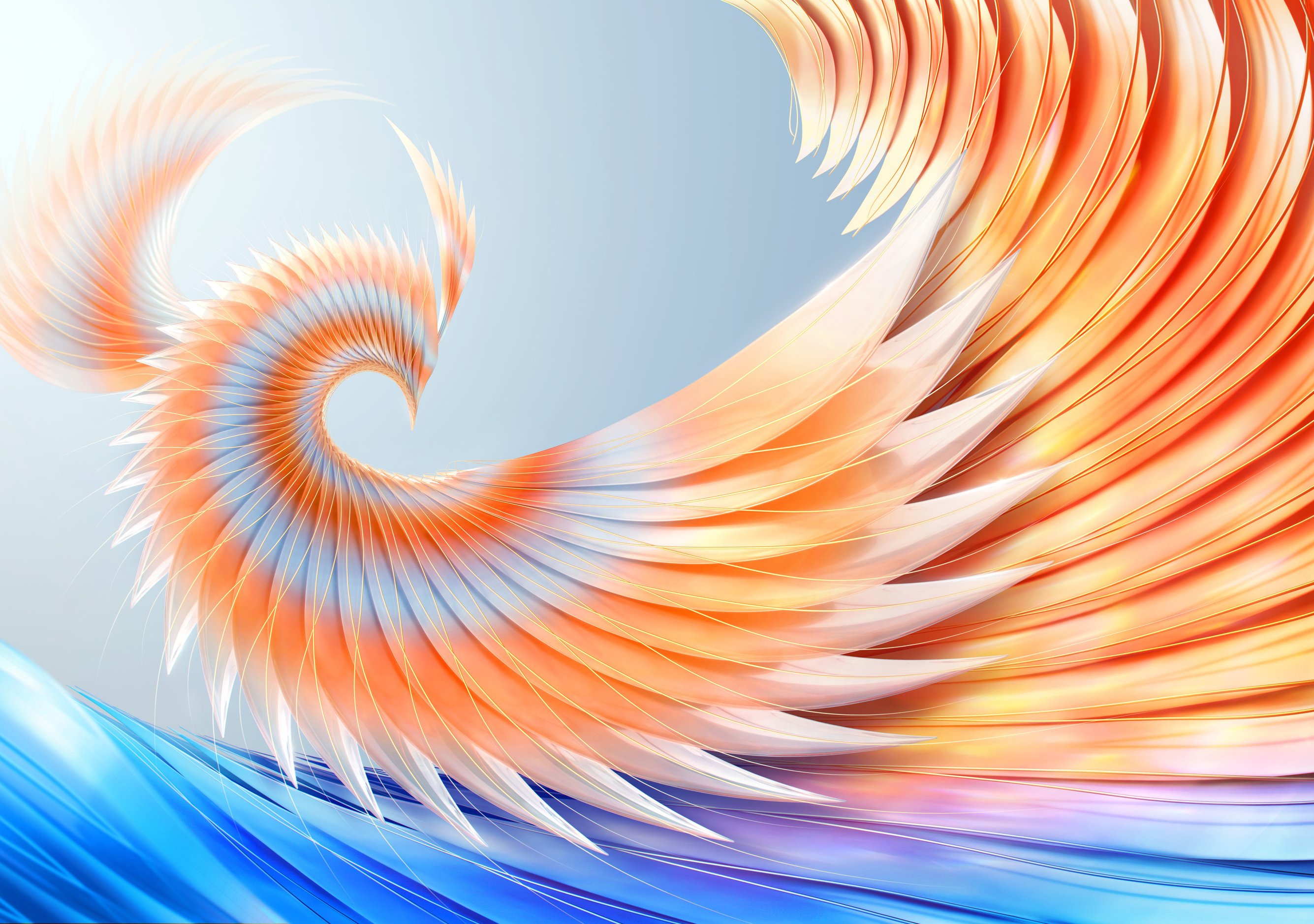 Orange spiral abstract wave - Wallpapers for iPhone Duo in 2670x1878 resolution