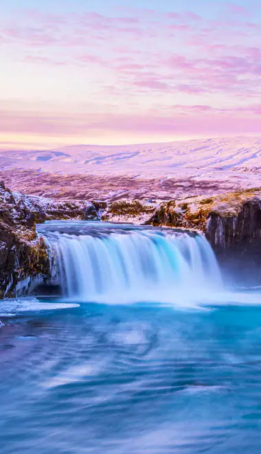 cold Wallpapers for Samsung, Honor, Sony (1080x1920): Iceland, waterfall, winter, river