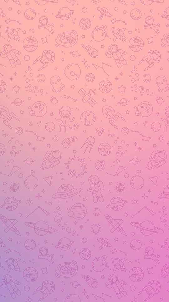 Seamless cosmic pattern with space icons - Wallpapers for Samsung, HTC, Sony in 540x960 resolution