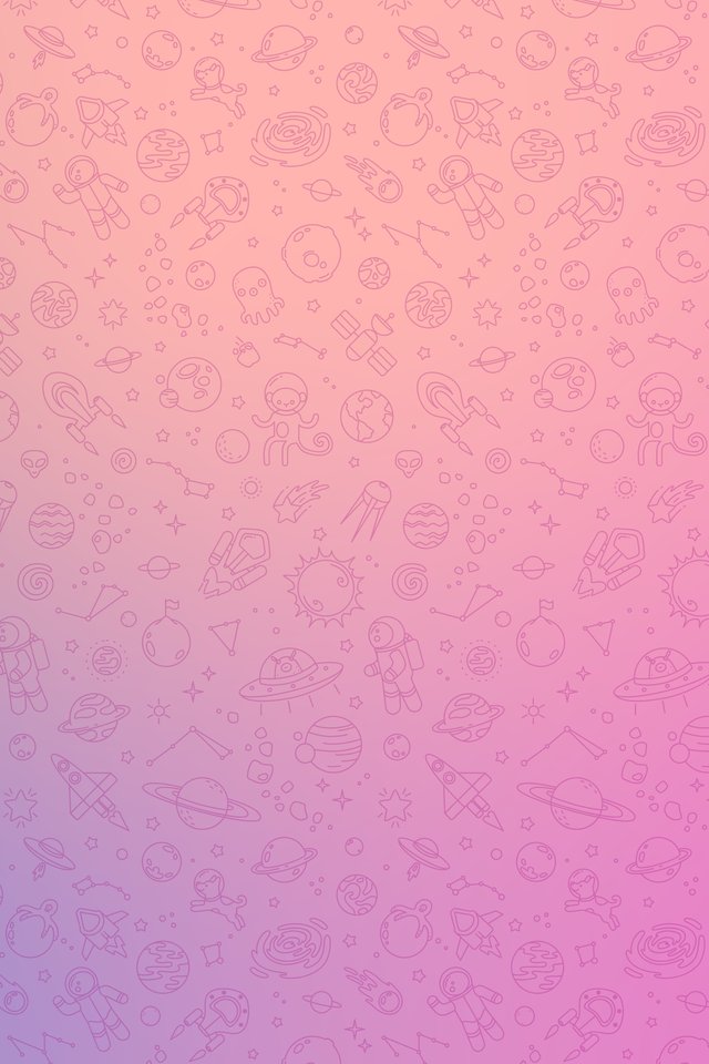 Seamless cosmic pattern with space icons - Wallpapers for iPhone 4/4S in 640x960 resolution