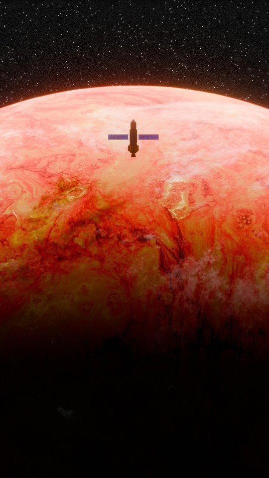 Red Mars with a spaceship - Wallpapers for Samsung, HTC, Sony in 540x960 resolution