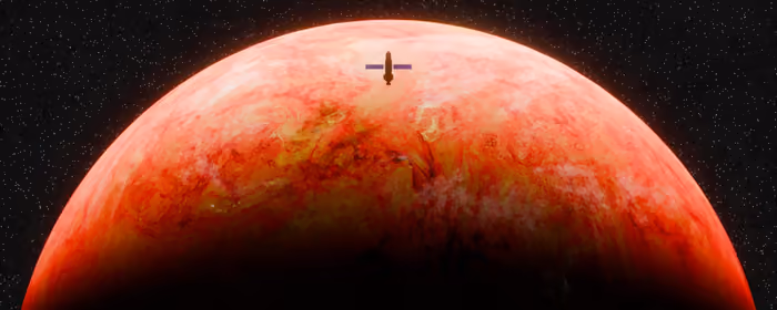 Spaceship Wallpapers for dual monitors (7680x2160): Mars, spaceship, orbit, planet