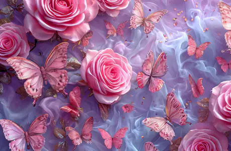 WSXGA+ romance wallpapers (1680x1050): roses, butterfly, flowers, petals
