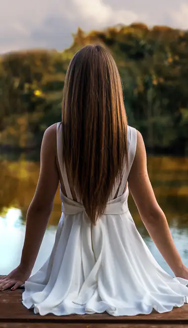 People wallpapers: woman, summer, river, evening
