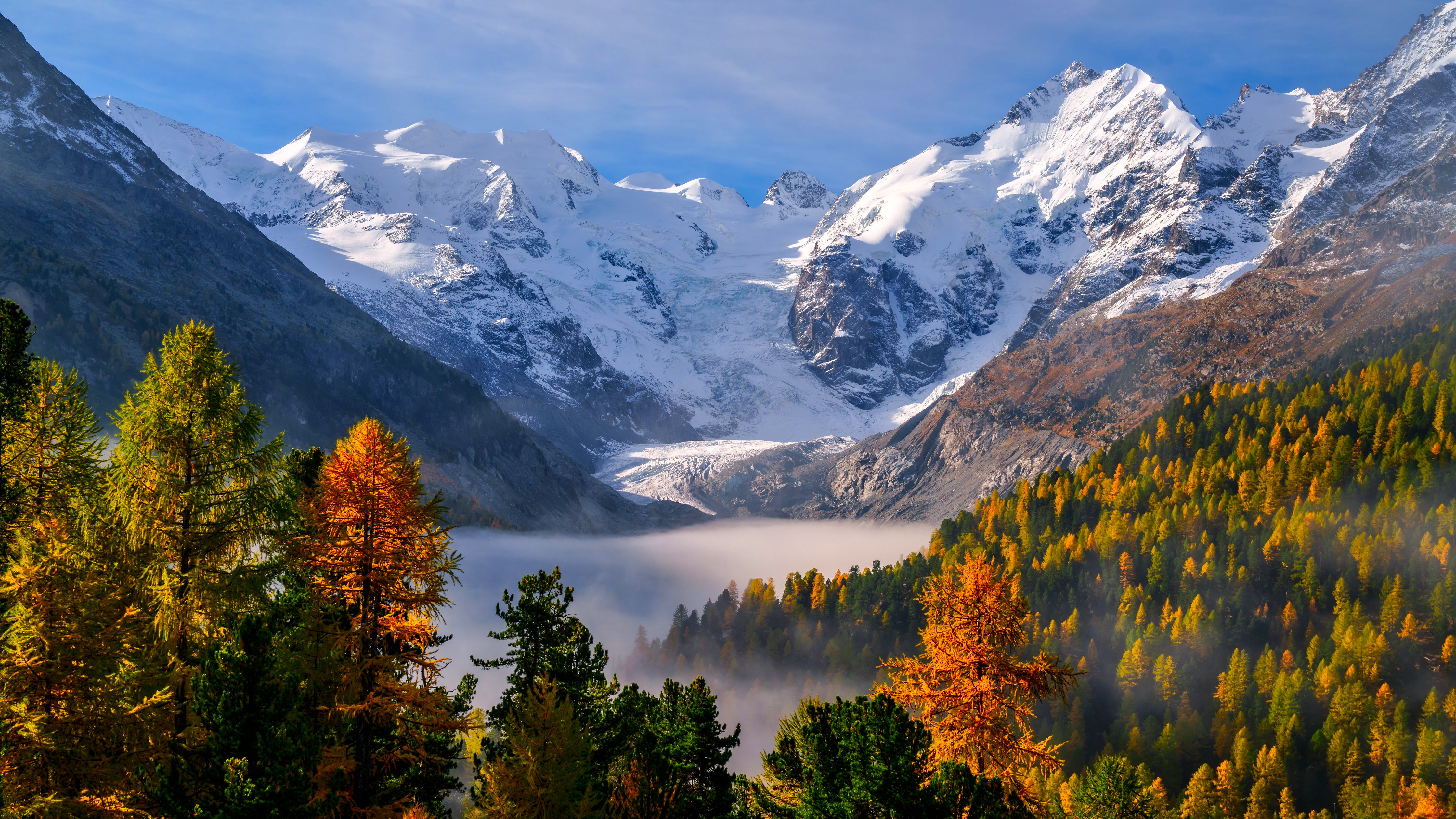 Snow-capped autumn Alps - Wallpapers for Apple iMac 24″ in 4480x2520 resolution