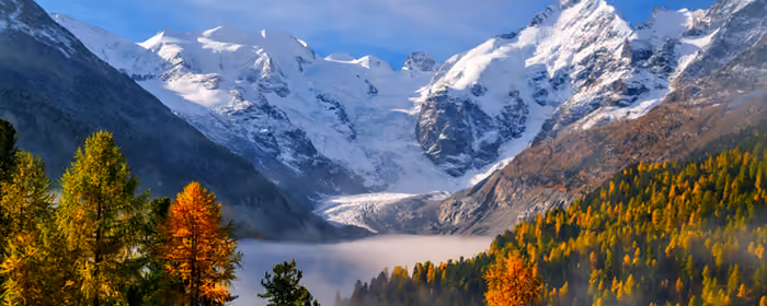 UltraWide 32:9 обои (3840x1080): Альпы, Швейцария, горы, осень