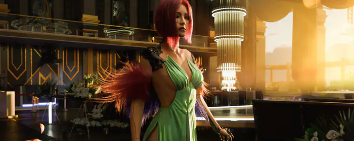 Games wallpapers: Song So Mi, Cyberpunk 2077, cybernetic implants, bar