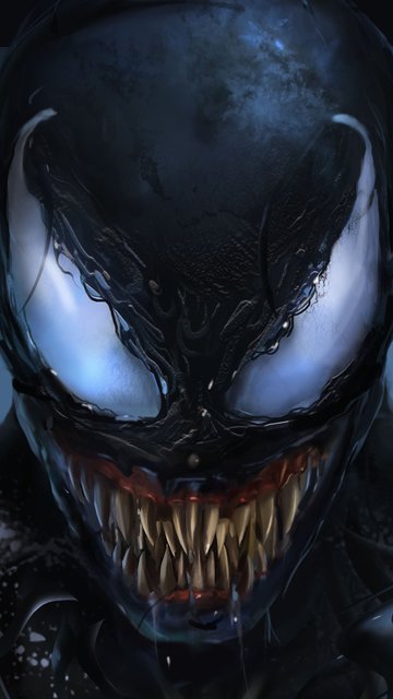 Marvel's Venom with Sharp Teeth - Wallpapers for Nokia, Samsung in 360x640 resolution