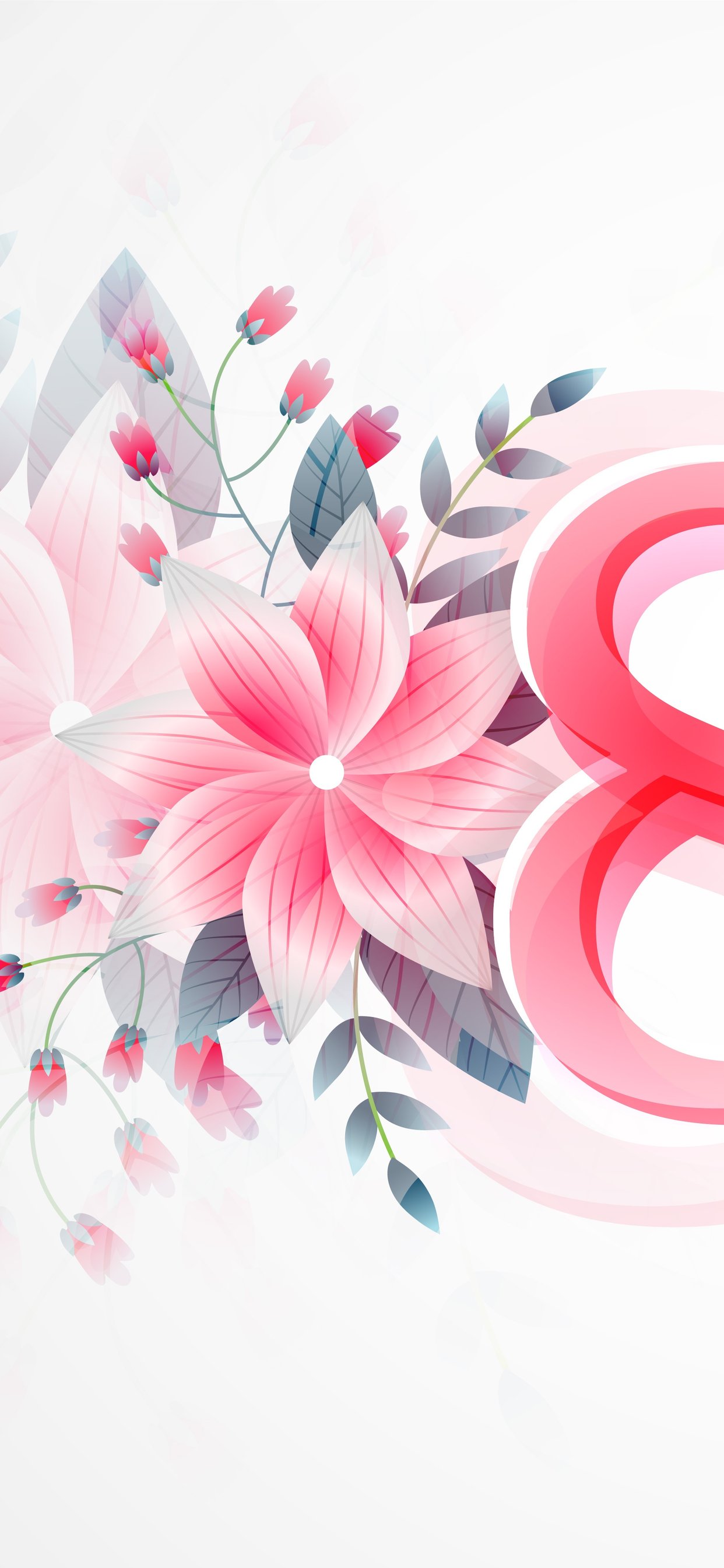 March 8th postcard with flowers - Wallpapers for iPhone 11 Pro Max in 1242x2688 resolution