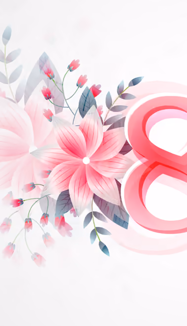 Обои праздники: 8 марта, цветы, листья, цитата