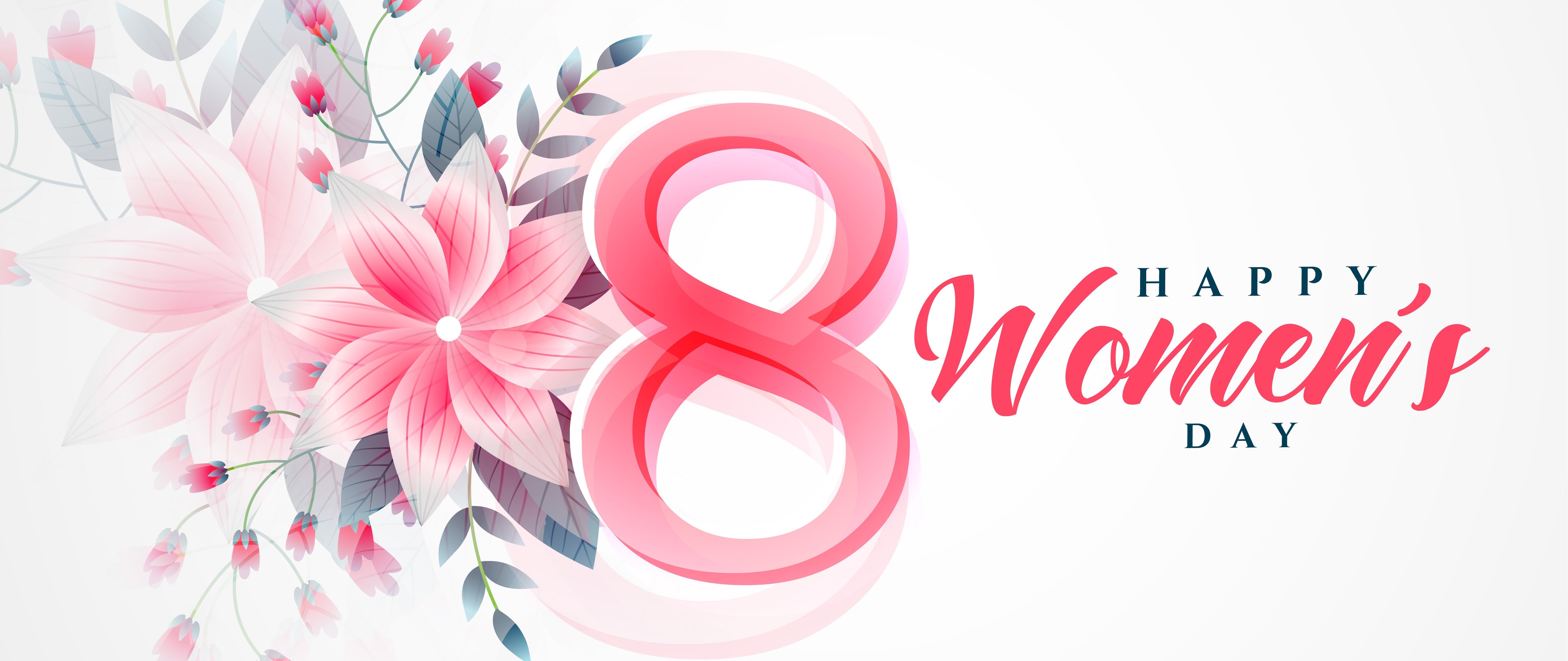 March 8th postcard with flowers - 5K2K UltraWide 21:9 wallpapers in 5120x2160 resolution
