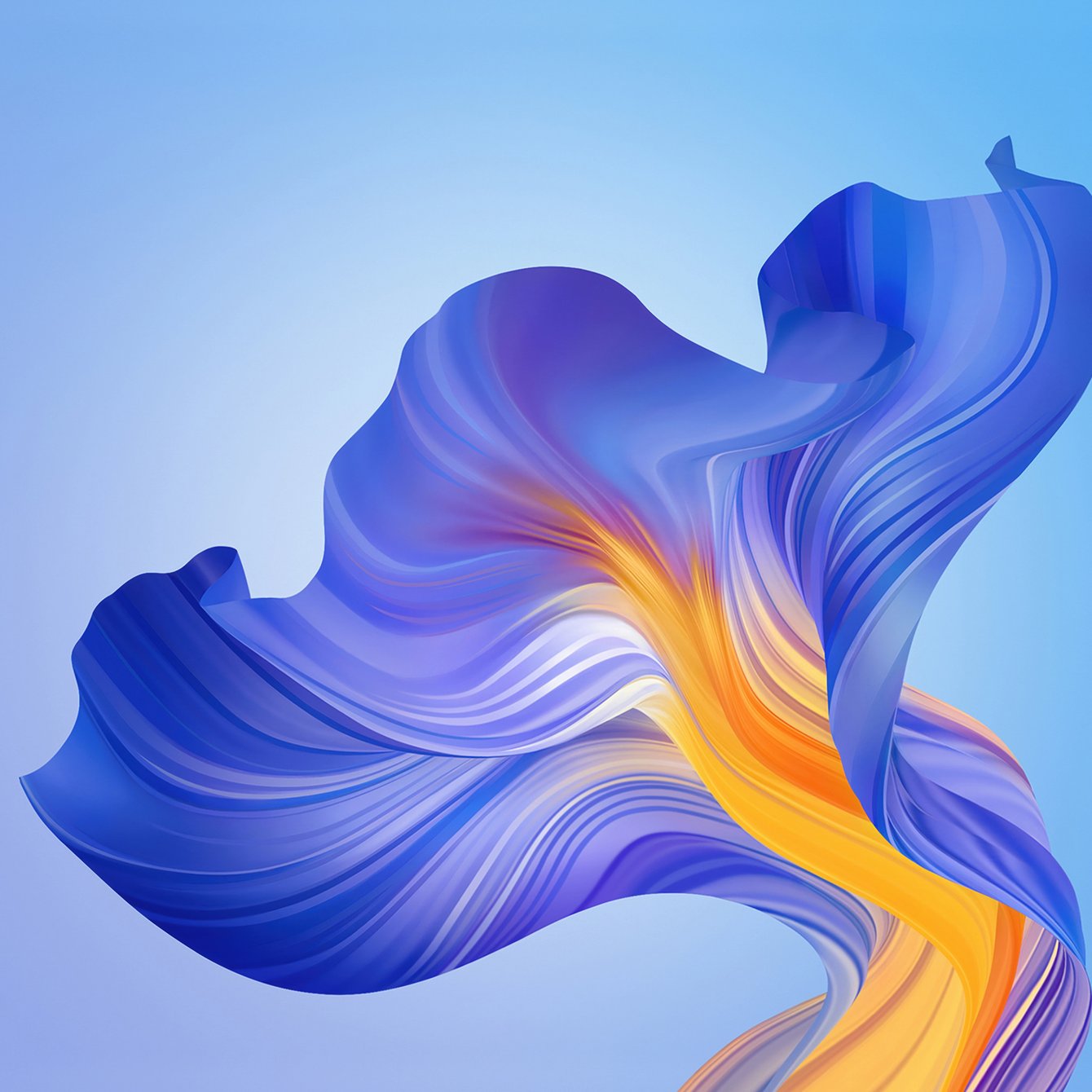 Flowing blue and orange abstract shape - Wallpapers for Samsung Galaxy Tab in 1340x1340 resolution