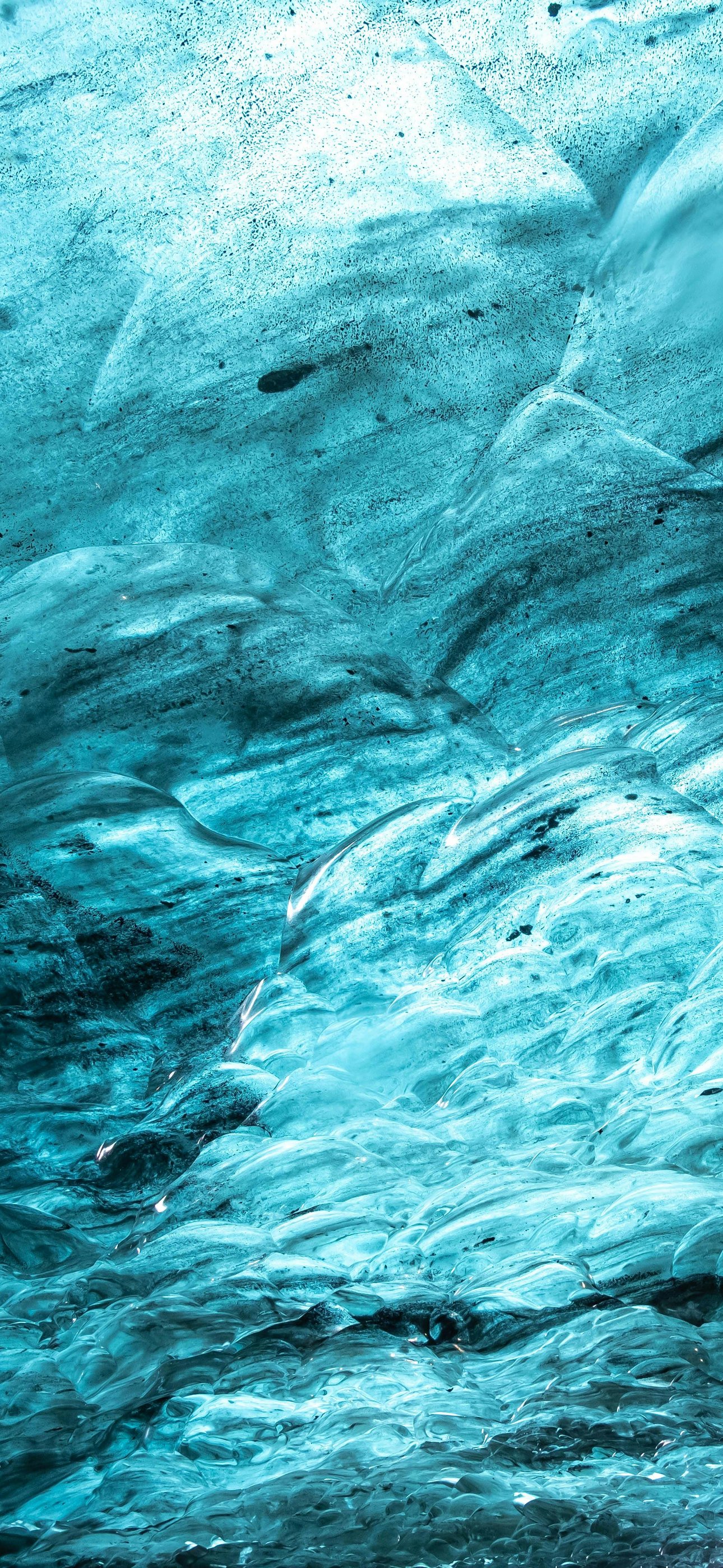 Turquoise ice formations in cold environment - Wallpapers for iPhone 15 Pro Max/14 Pro Max in 1290x2796 resolution