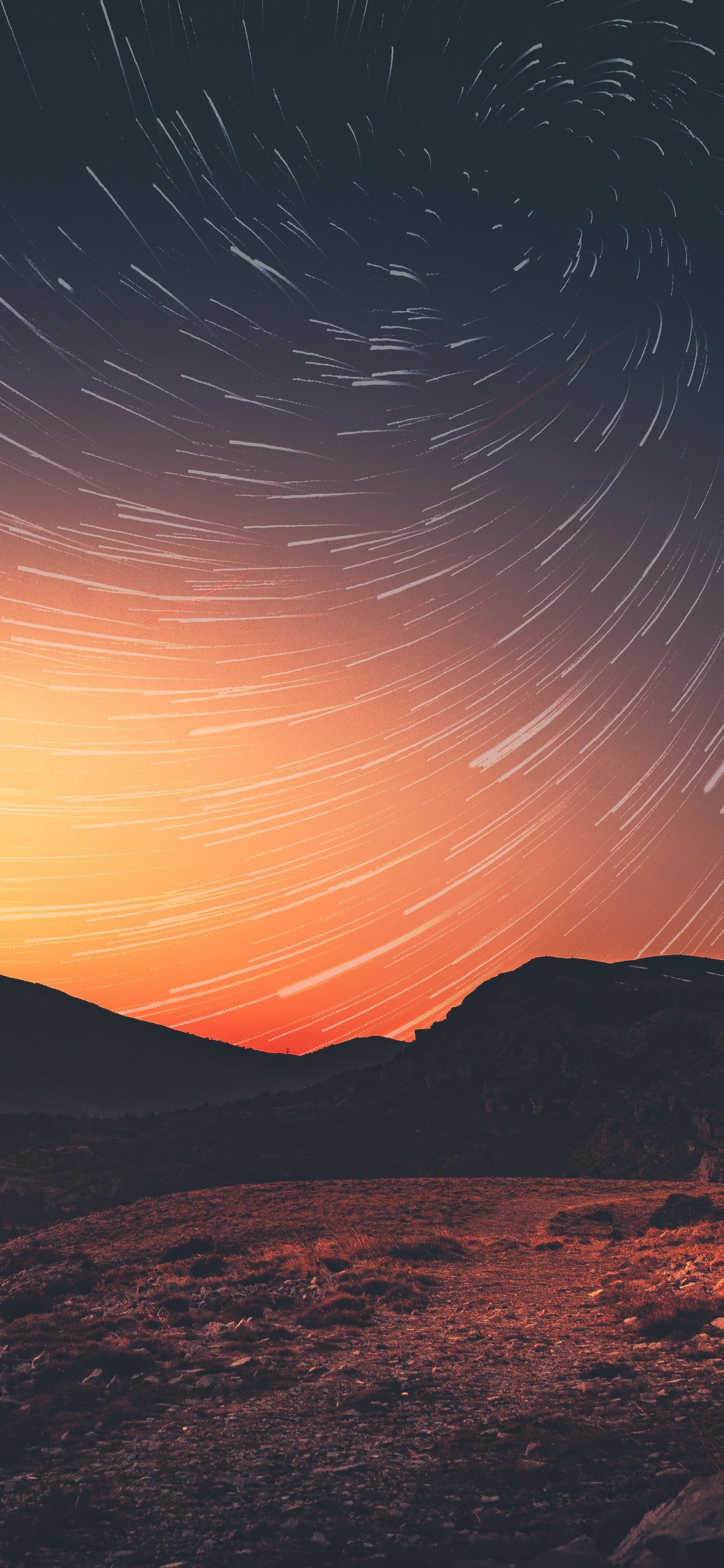 Star trails at sunset - Wallpapers for iPhone 11 Pro Max in 1242x2688 resolution