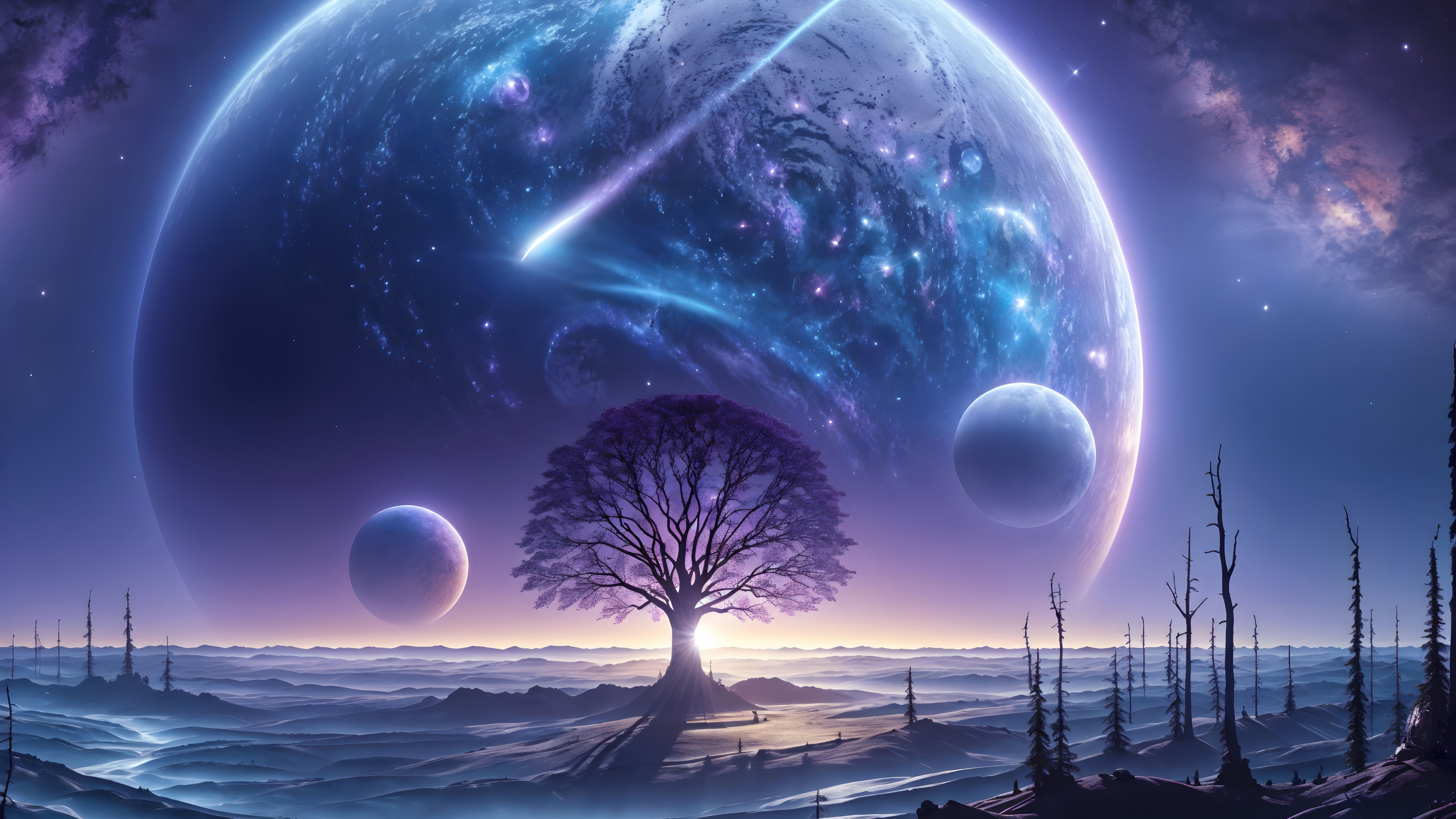 Fantasy planet in the sky - 5K wallpapers in 5120x2880 resolution