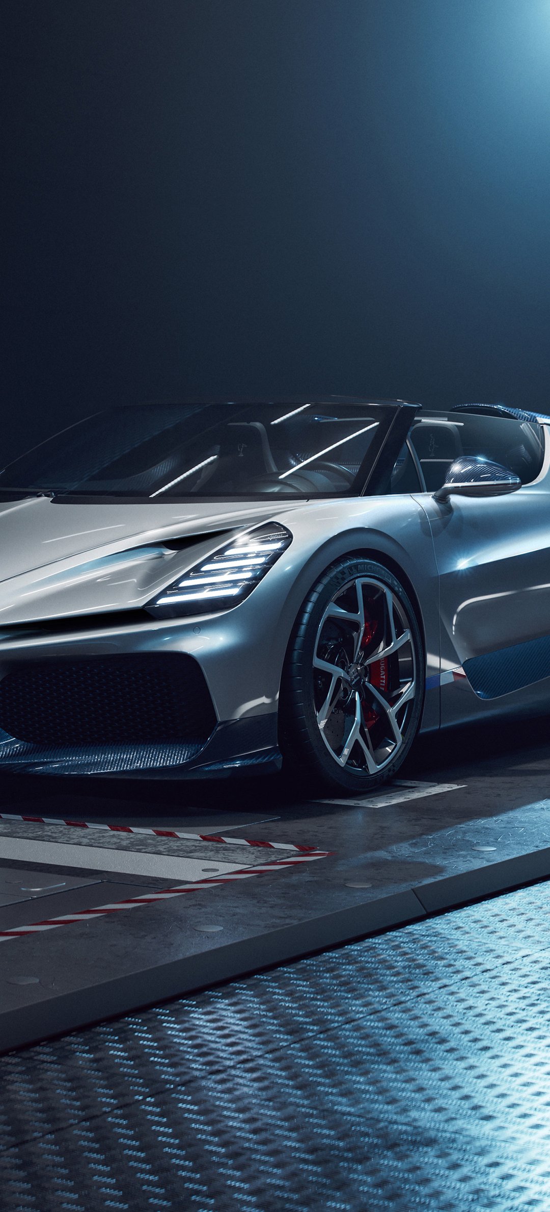 Silver Bugatti Mistral W16 - Wallpapers for Honor/Huawei in 1080x2376 resolution