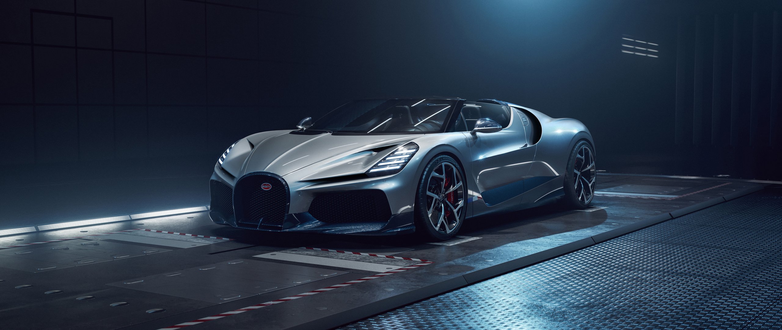 Silver Bugatti Mistral W16 - UltraWide 21:9 wallpapers in 2560x1080 resolution