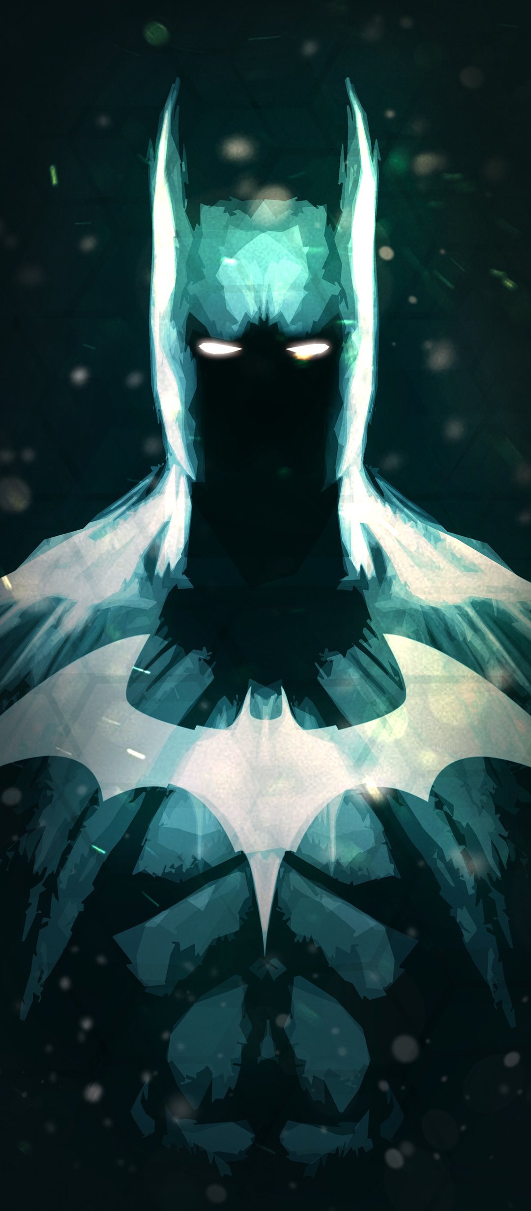 Batman silhouette glowing in dark - Wallpapers for TECNO/Infinix in 1080x2460 resolution