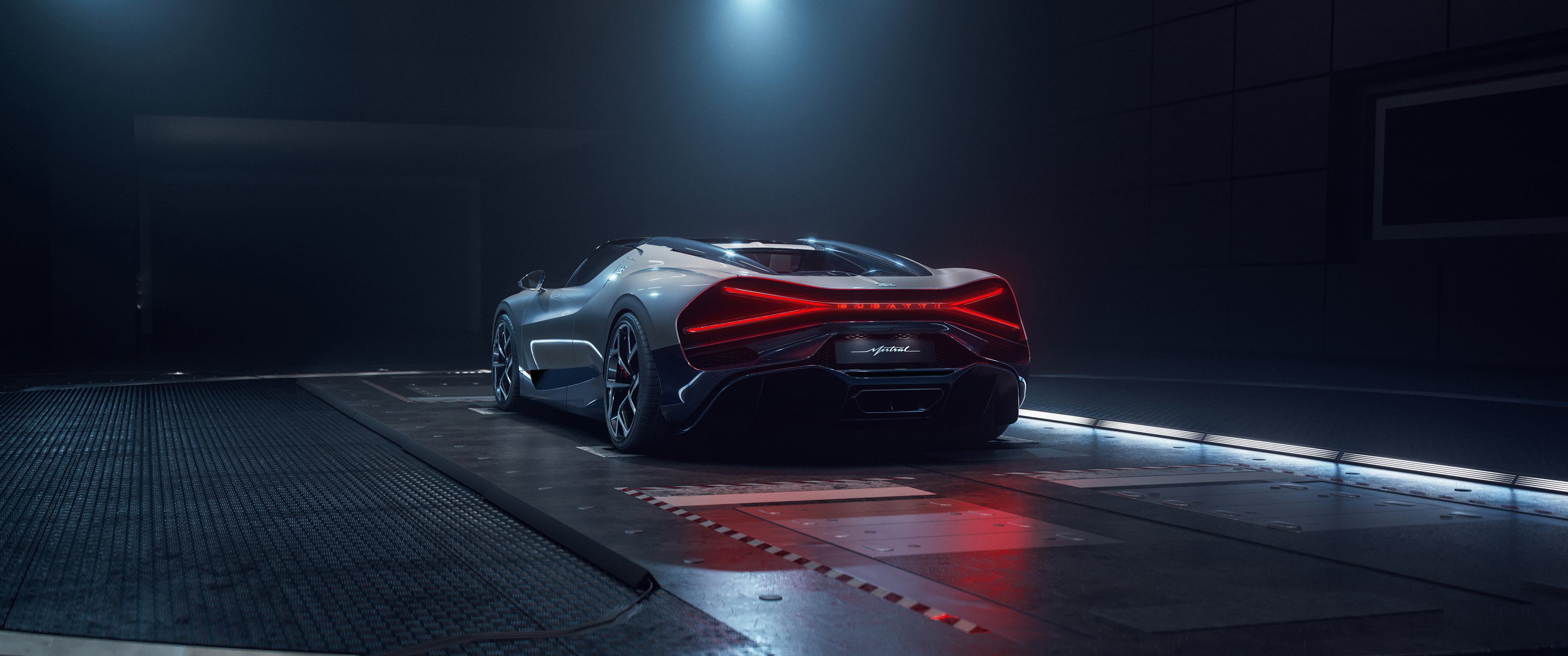 Bugatti Mistral W16 rear view - UltraWide 21:9 wallpapers in 3440x1440 resolution