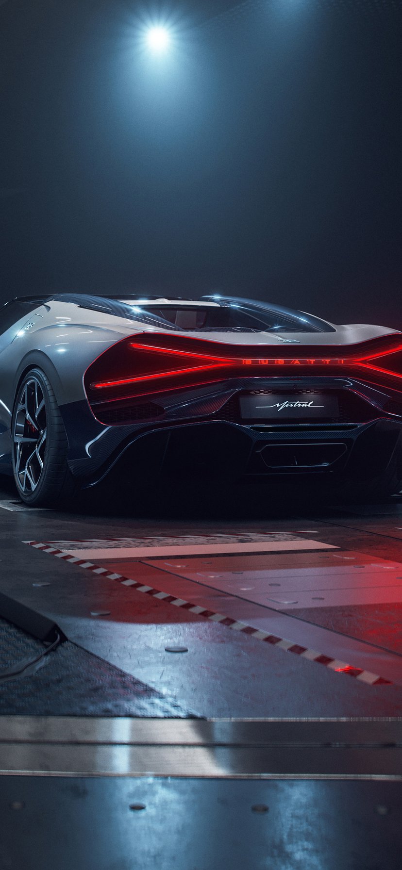 Bugatti Mistral W16 rear view - Wallpapers for iPhone 11/XR in 828x1792 resolution