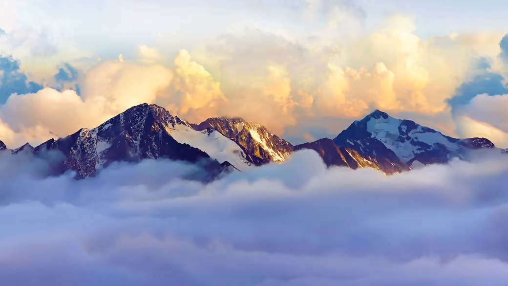 Alps snow-capped peaks above clouds - Full HD wallpapers in 1920x1080 resolution