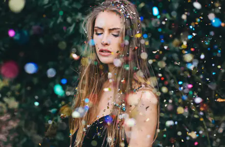 People wallpapers: confetti, woman, makeup, dress