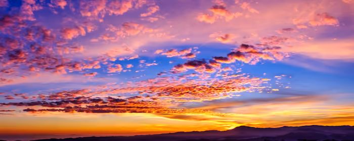 UltraWide 32:9 обои (3840x1080): закат, небо, облака, горы