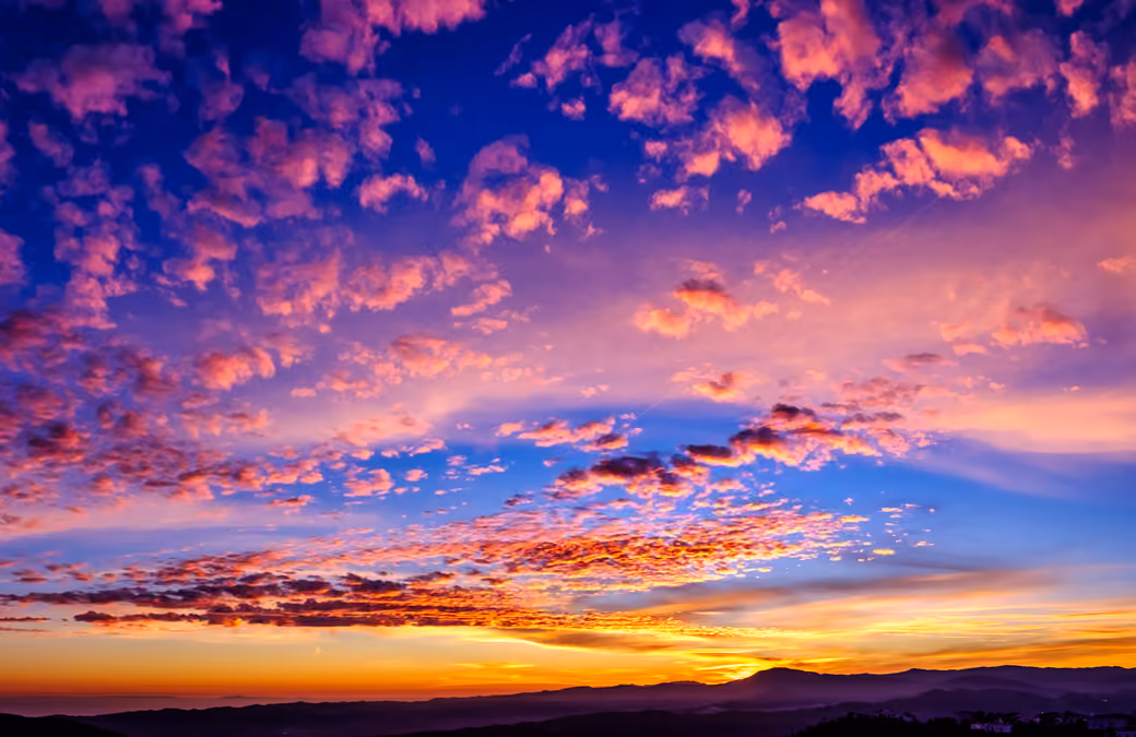 Red sunset with clouds - UltraWide 32:9 wallpapers in 3840x1080 resolution