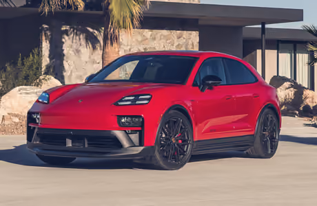 Обои машины: Porsche Macan Electric, электромобиль, Внедорожник, тропики