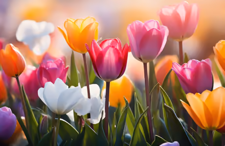 5K Tulips wallpapers (5120x2880): tulip, spring, field, sunshine