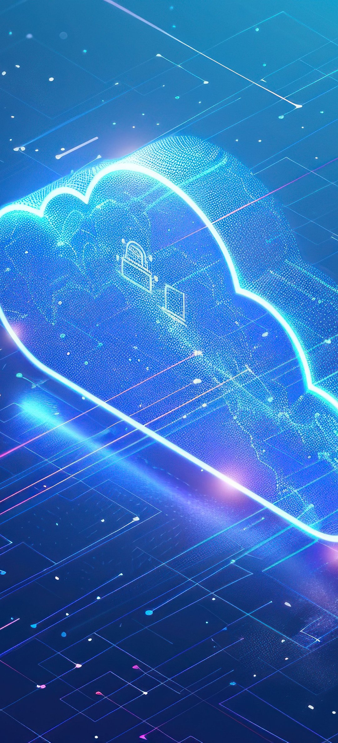 Digital cloud with network data - Wallpapers for Honor/Huawei in 1080x2376 resolution