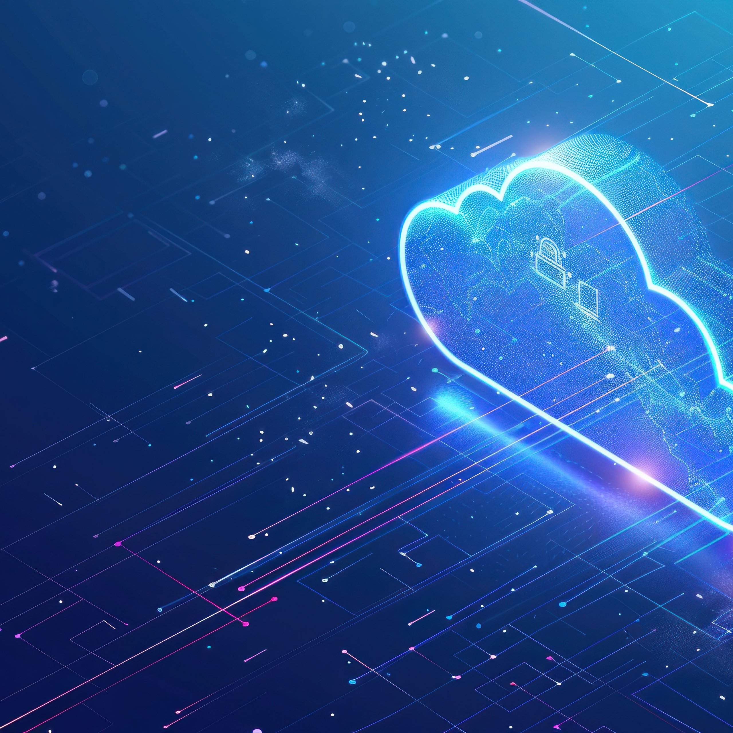 Digital cloud with network data - Wallpapers for Samsung Galaxy Tab S9 FE+/Tab S11, Xiaomi Pad 5, Redmi Pad 2 Pro, POCO Pad in 2560x2560 resolution