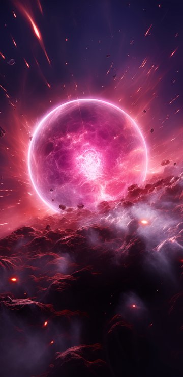 Red Supernova explosion - Wallpapers for Samsung in 360x740 resolution