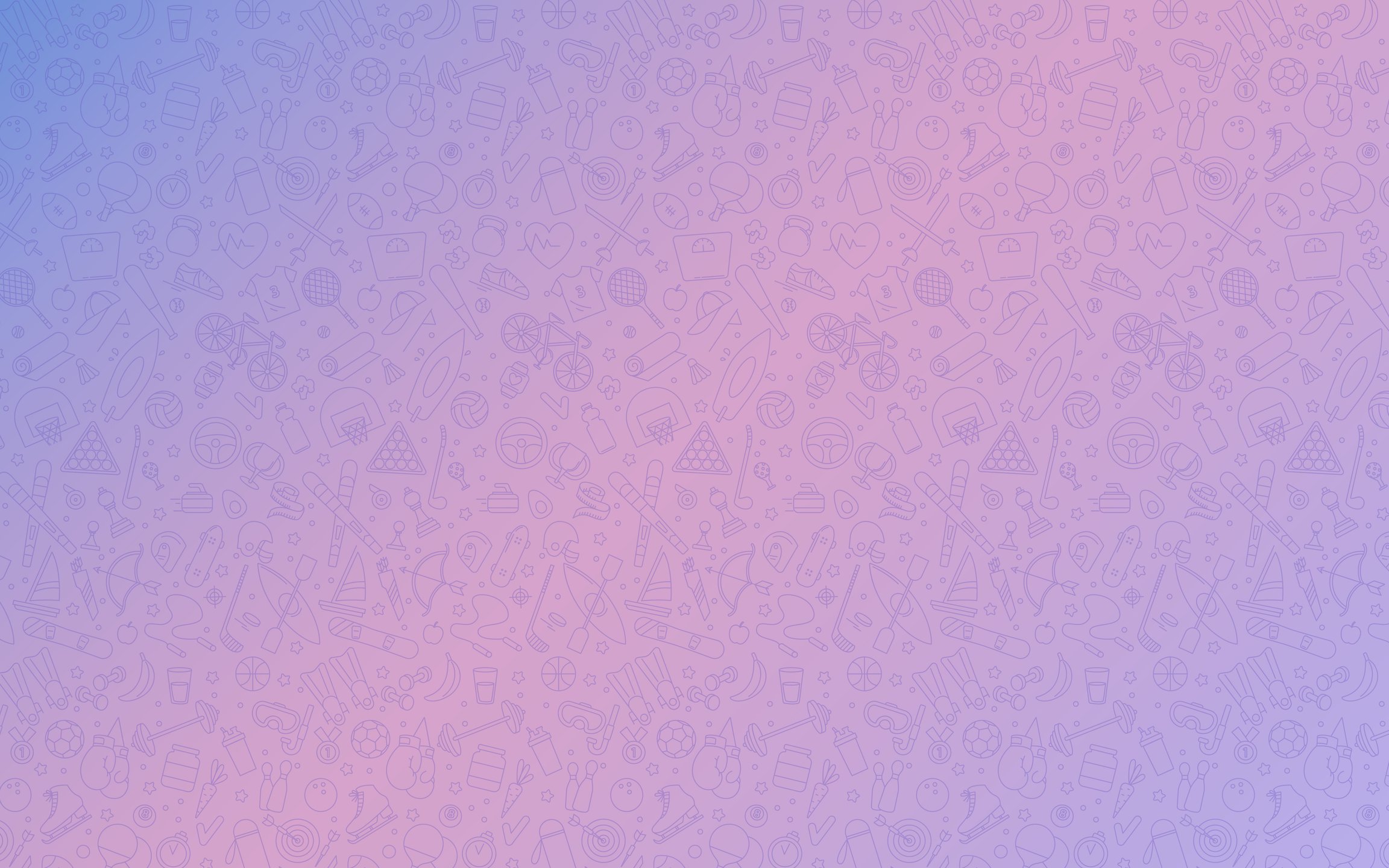 Pattern with sports equipment - Wallpapers for Apple MacBook 12″ in 2304x1440 resolution
